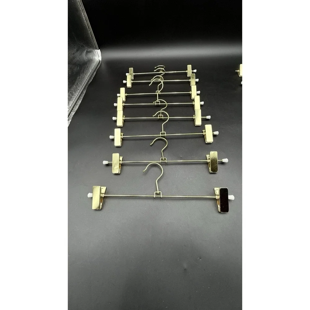 16 Pack Shiny Gold 12 Inch Metal Pants Skirts Hanger, Sturdy for Slacks Trous...